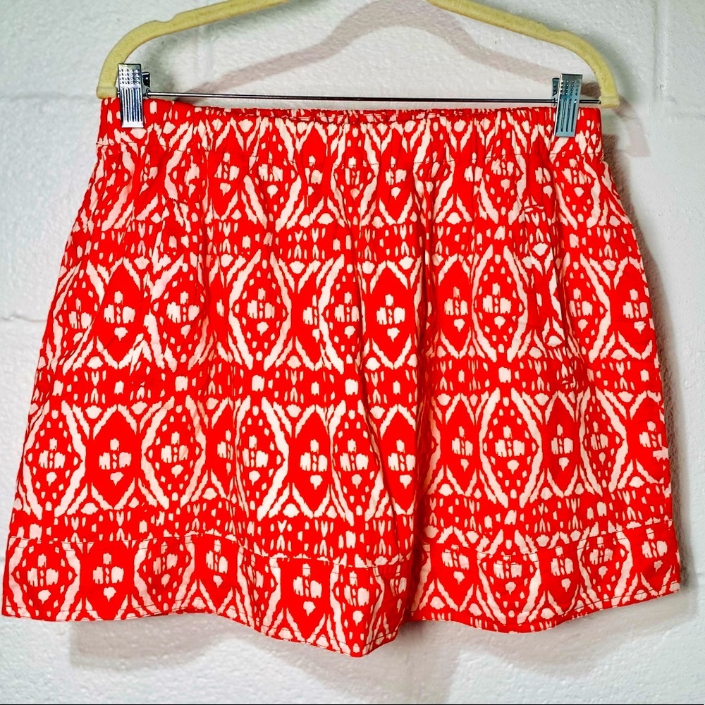 J.Crew Size Large Orange Mini Skirt with Liner and Pockets